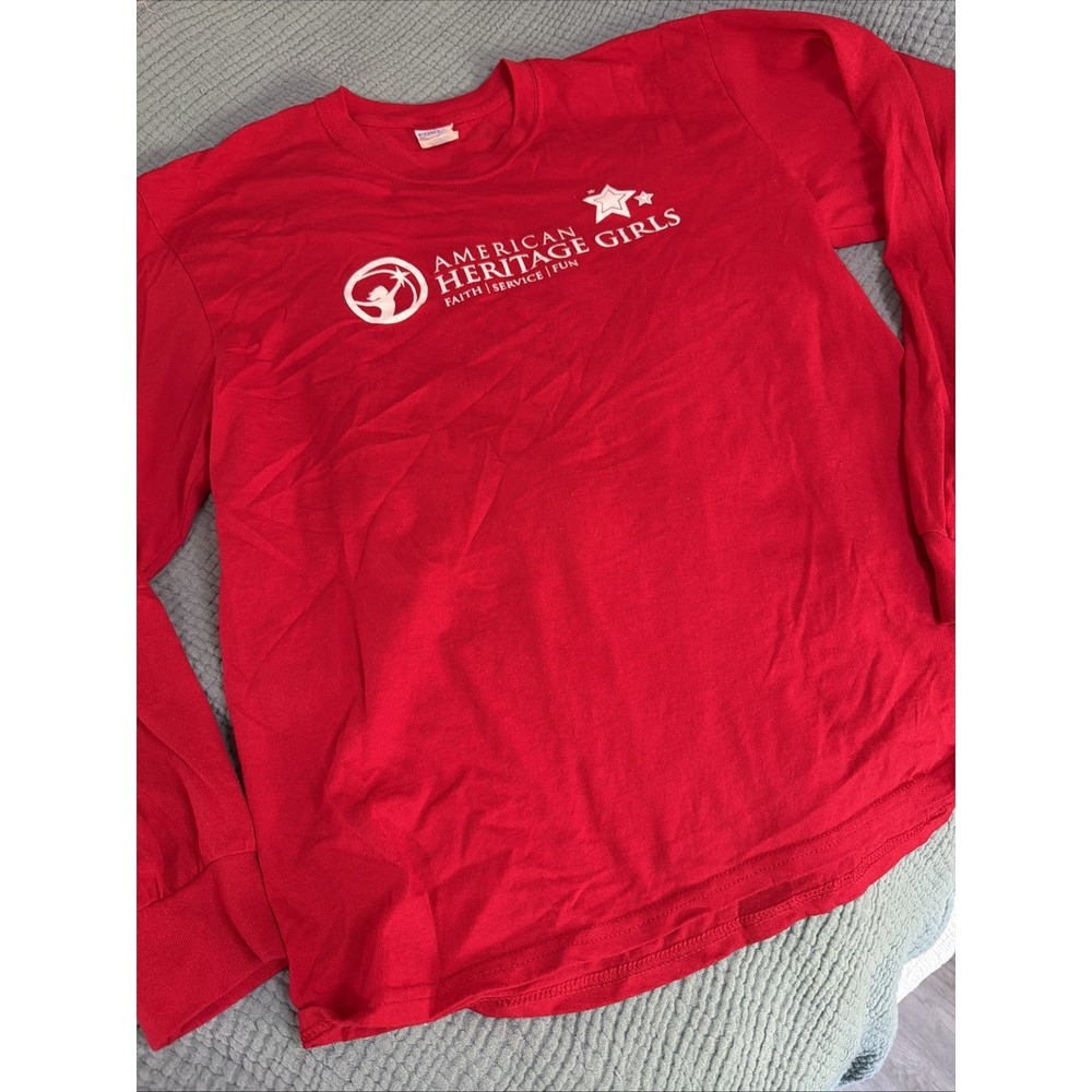 American Heritage AHG Long Sleeve Shirt Class Sz LG Red Scouting Activity Tee